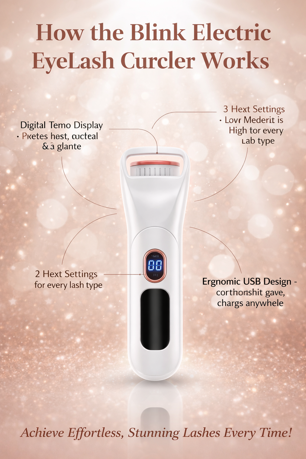Blink Electric Eyelash Curler – Digital Temp Display & 3 Heat Settings