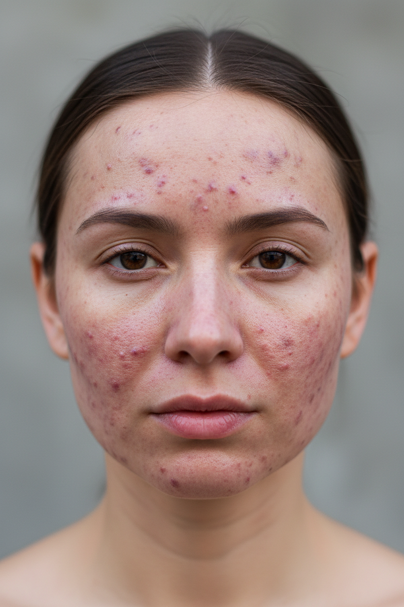 Before - Heavy Acne